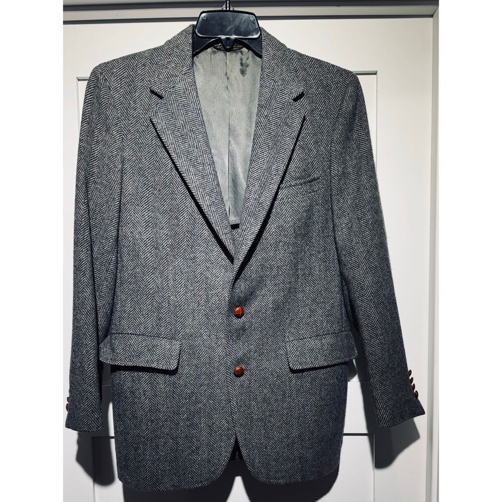 Vintage Men's John Weitz 100% Wool Gray Coat/Blazer Men's 40R Made in the USA